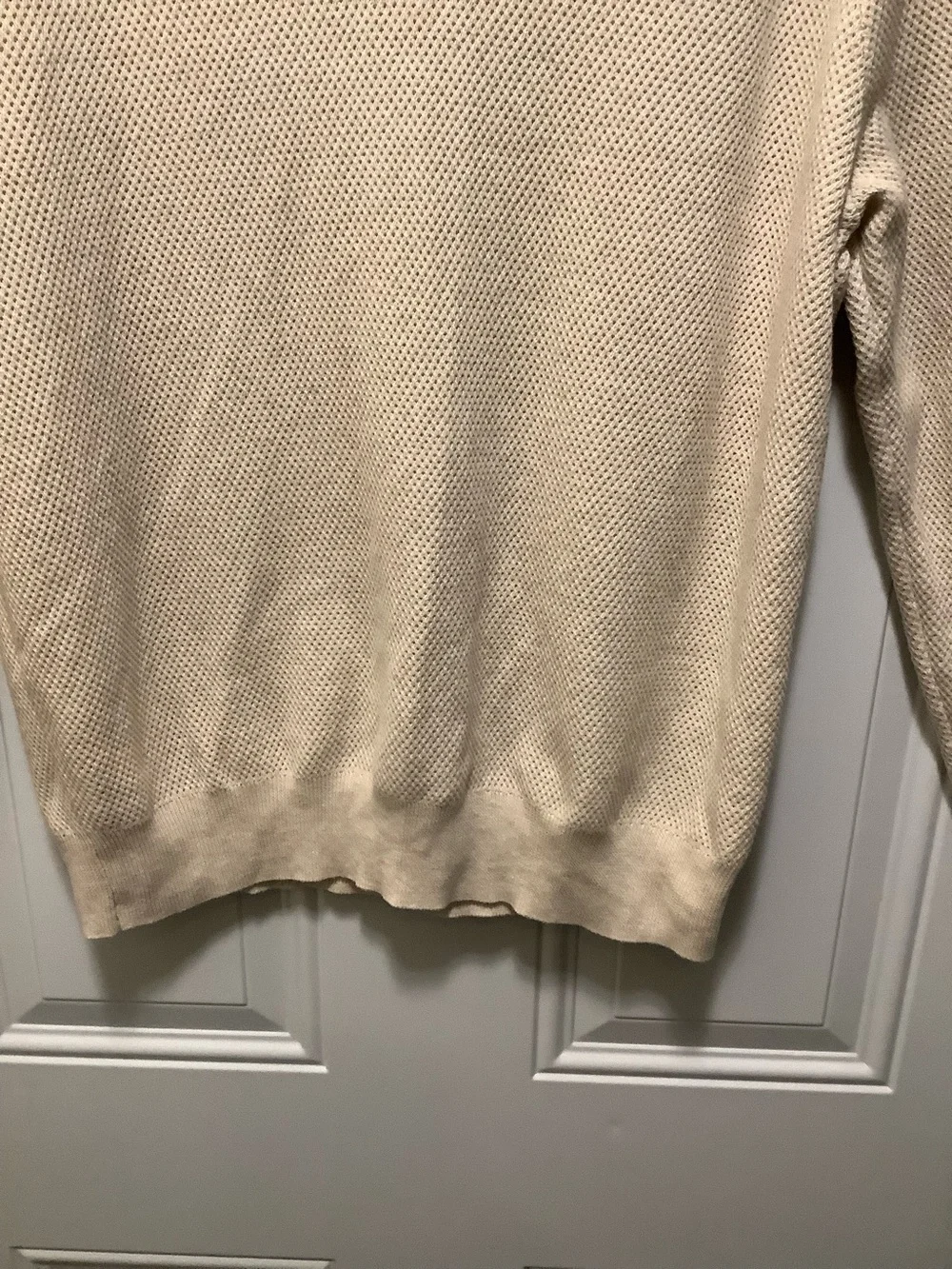 J. Crew| Men’s Lg Cream Johnny Collar Sweater 100% Cotton